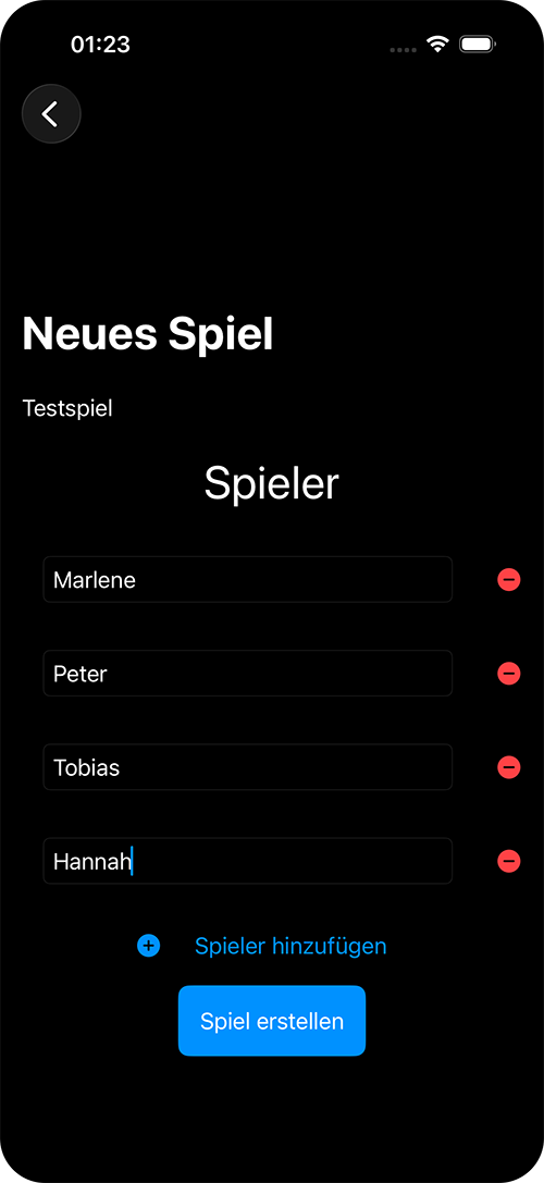 Neues Spiel erstellen